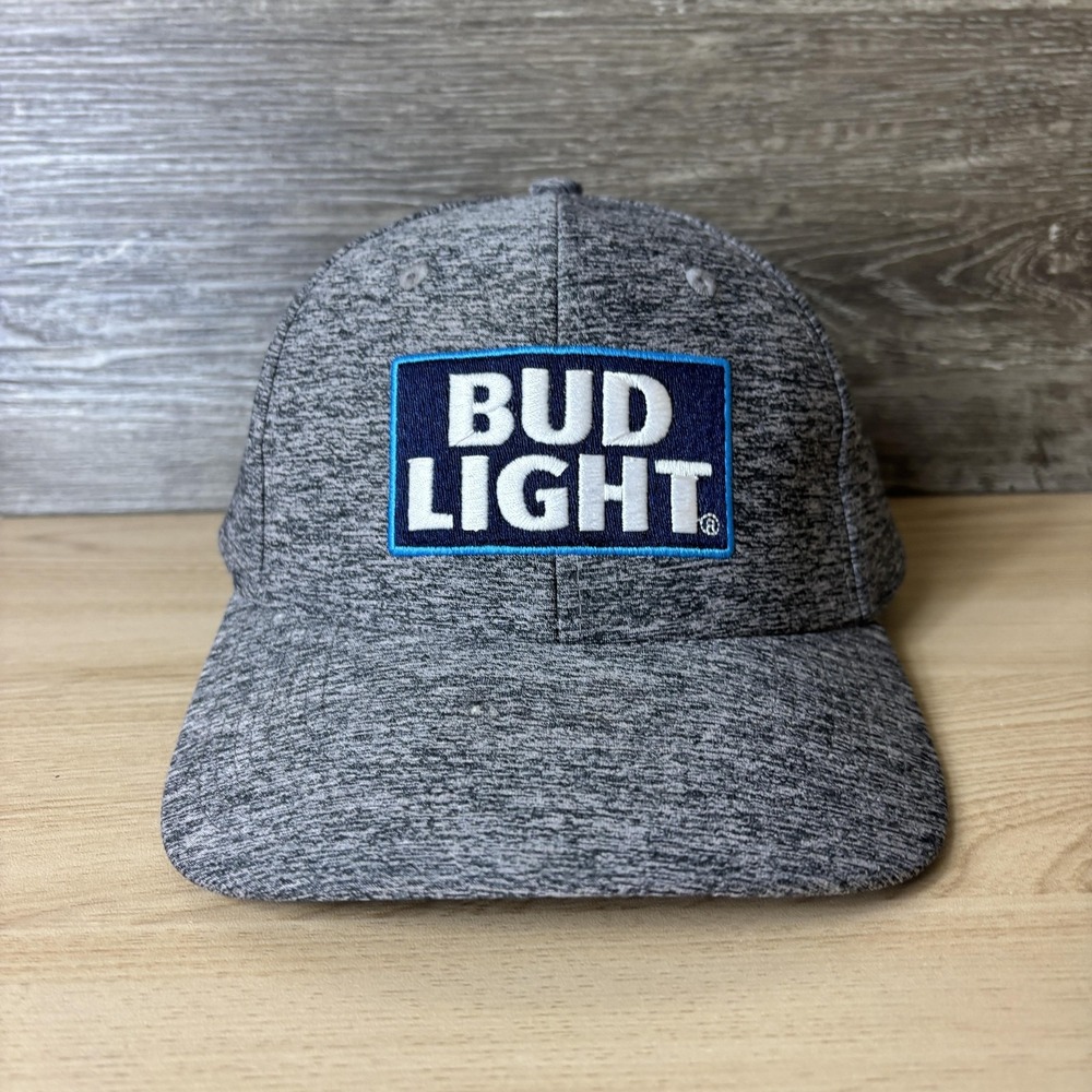 Bud Light Hat Cap Snap Back Gray Heather One Size Adjustable